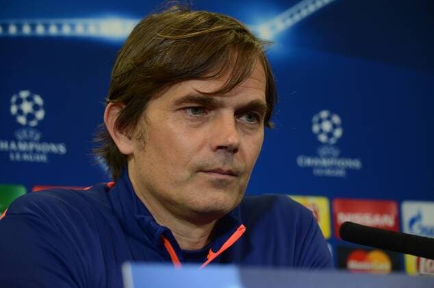 Spain: press conference PK Pressekonferenz of PSV vs Atlético PSV s coach Phillip Cocu during a press conference before the match 1 8 finals of the Champions League between Atlético de Madrid (Madrid, Spain) and PSV (Eindhoven, Netherlands).  JorgexSanz