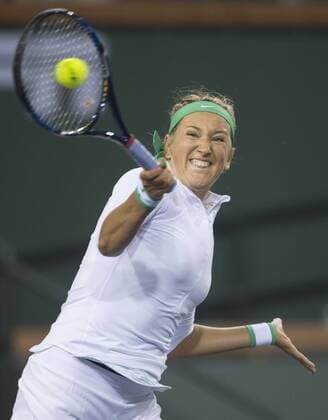 Victoria Azarenka of Belarus returns the ball during the women s singles 3rd round match against Zhang Shuai of China at the BNP Paribas Open in Indian Wells, California, the United States on March 14, 2016. Yang Lei) (SP)US-INDIAN WELLS-TENNIS-BNP PARIBAS OPEN YangxLeixc 