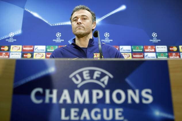 Head coach of FC Barcelona Barca Luis Enrique, holds a press conference PK Pressekonferenz following a training session at the team s Joan Gamper sports complex in Barcelona, northeastern Spain, 15 March 2016. FC Barcelona will face Arsenal FC in a UEFA Champions League s round of 16 second leg match on 16 March. FC Barcelona presser !ACHTUNG: NUR REDAKTIONELLE NUTZUNG!  GRA320 20160315-635936498418789878