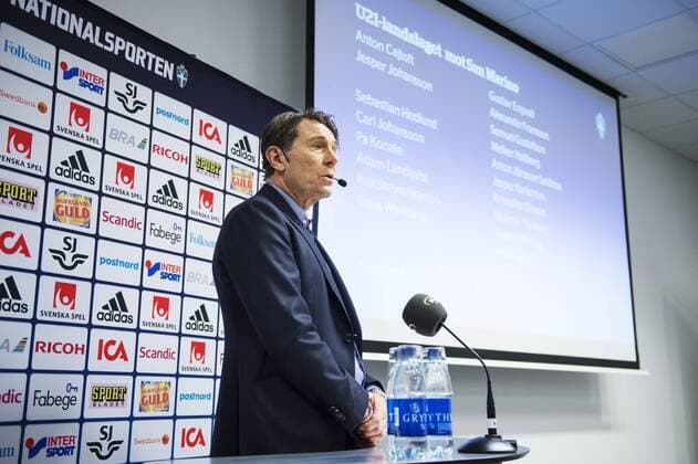 Nationaltrainer U21, Hakan Ericson - PK Nationalteam Schweden, Stockholm.  Copyright: JOELxMARKLUND BB160315JM015