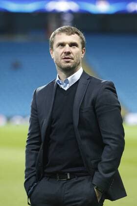 15.03.2016. Etihad Stadium, Manchester, England. Champions League. Manchester City versus Dynamo Kiev. Dynamo Kiev coach Sergei Rebrov in the technical area before the kick off. xAlanxMartinx  ActionPlus11718381