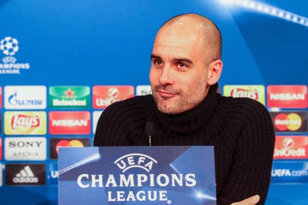 March 15, 2016 - Munich, Germany - FC Bayern München coach Pap Guardiola during the Uefa Champions League Round of 16 press conference PK Pressekonferenz BAYERN MUNICH - JUVENTUS on 15 03 16 at the Allianz Arena in Munich, Germany. Josep Guardiola Press Conference  - ZUMAn230