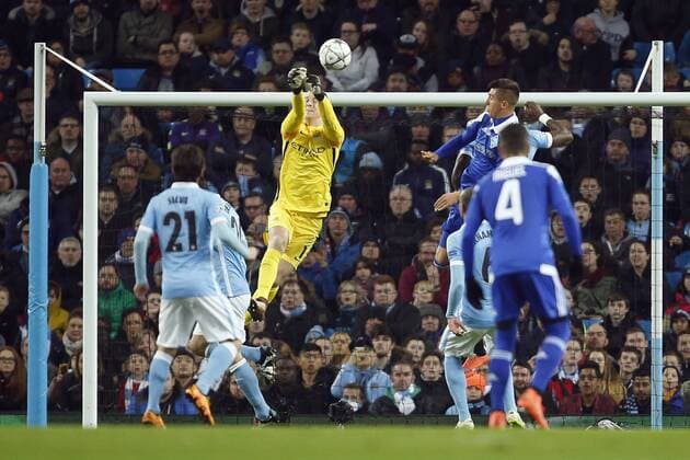 Joe Hart of Manchester City punches clear during the UEFA Champions League match at the Etihad Stadium. Photo credit should read: Philip Oldham Sportimage EDITORIAL USE ONLY. No use with unauthorised audio, video, data, fixture lists, club league logos or live services. Online in-match use limited to 120 images, no video emulation. No use in betting, games or single club league player publications.