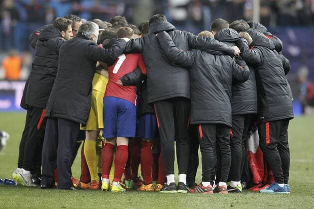 Fußball, Champions League, Atletico Madrid - PSV Eindhoven Atletico de Madrid s team after extra time during UEFA Champions League match. March 15,2016.  (2016031518)
