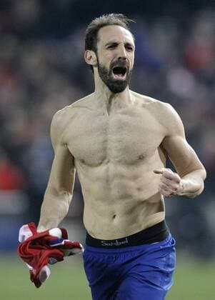 Fußball, Champions League, Atletico Madrid - PSV Eindhoven Atletico de Madrid s Juanfran Torres celebrates the victory in the UEFA Champions League match. March 15,2016.  (20160315180)