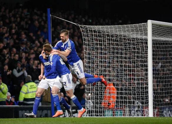 15.03.2016. Portman Road, Ipswich, England. Skybet Championship. Ipswich Town versus Blackburn Rovers. Ipswich Town celebrates first goal of the match. xLe-JhelxWilliamsx  ActionPlus11718486