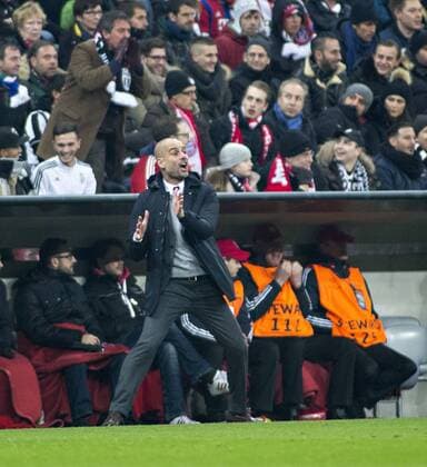 Trainer Pep Guardiola (Bayern) 16.03.2016, München, Bayern München vs. Juventus Turin Â