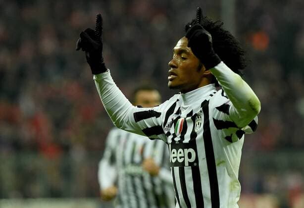 16.03.2016, xjhx, Fussball Champions League, FC Bayern Muenchen - Juventus Turin, emspor, v.l. Juan Cuadrado (Juventus Turin) Torjubel, Goal celebration, celebrate the goal zum 0:2