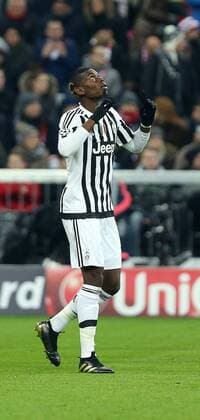 FC Bayern München - Juventus Turin Deutschland, München, 16.03.2016, Fussball, UEFA Champions League, Saison 2015 2016, Achtelfinale, Rückspiel, FC Bayern München - Juventus Turin: Paul Pogba (Juventus Turin); Jubel Tor 0:1 Pogba.