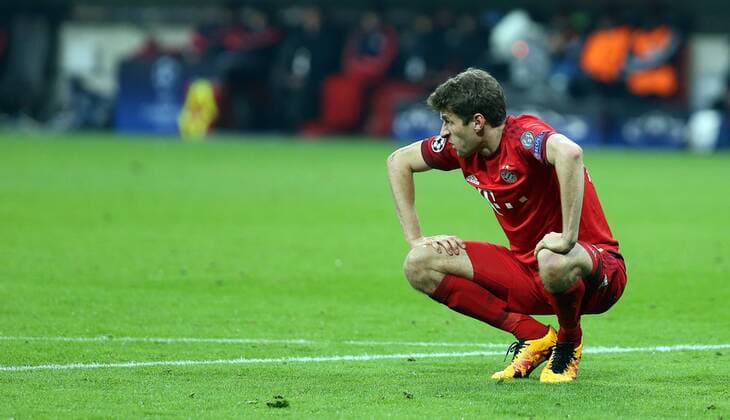 FC Bayern München - Juventus Turin Deutschland, München, 16.03.2016, Fussball, UEFA Champions League, Saison 2015 2016, Achtelfinale, Rückspiel, FC Bayern München - Juventus Turin: Thomas Müller (FC Bayern München).