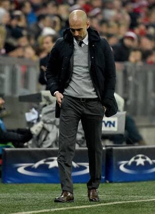 16.03.2016, xjhx, Fussball Champions League, FC Bayern Muenchen - Juventus Turin, emspor, v.l. Josep Pep Guardiola (Trainer FC Bayern Muenchen) enttaeuscht, enttaeuscht schauend, dissapointed