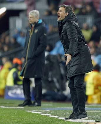 FC Barcelona Barca coach Luis Enrique reacts during a Champions League round 16 match held at Camp Nou stadium in Barcelona, Catalonia, Spain, 16 March 2016. BARCELONA VS ARSENAL !ACHTUNG: NUR REDAKTIONELLE NUTZUNG!  BAR016 20160316-635937629314214982