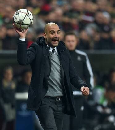 FUSSBALL CHAMPIONS LEAGUE SAISON 2015 2016 ACHTELFINALE RUECKSPIEL FC Bayern Muenchen - Juventus Turin 16.03.2016 Trainer Pep Guardiola (FC Bayern Muenchen) engagiert an der Seitenlinie 