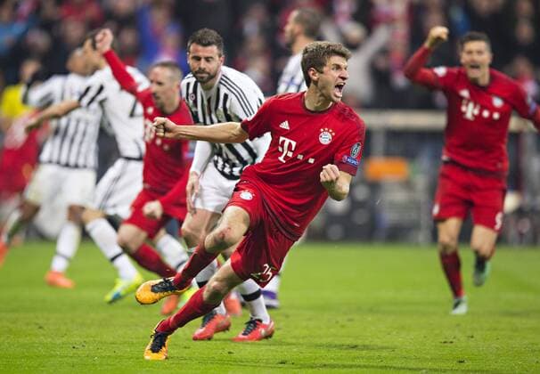 München, 16.03.2016, Allianz Arena Torjubel: Thomas Müller (FCB) FC Bayern München vs. Juventus Turin mm