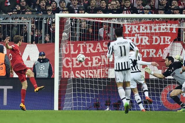 München, Deutschland - Fussball, Champions League, FC Bayern München vs. Juventus Turin: Thomas Muller 