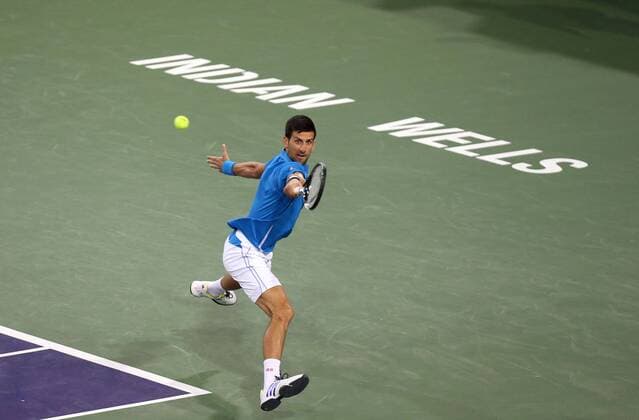 March 15, 2016: Novak Djokovic of Serbia returns a shot against Philipp Kohlschreiber of Germany at the 2016 BNP Paribas Open at Indian Wells Tennis Garden in Indian Wells, California. TENNIS 2016: BNP Paribas Open MAR 15 - ZUMAcb8_