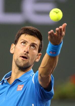 March 15, 2016: Novak Djokovic of Serbia serves against Philipp Kohlschreiber of Germany at the 2016 BNP Paribas Open at Indian Wells Tennis Garden in Indian Wells, California. TENNIS 2016: BNP Paribas Open MAR 15 - ZUMAcb8_