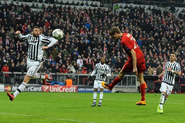 Muenchen Thomas Mueller (FC Bayern Muenchen) erzielt in der letzten Minute den 2.2 Ausgleich , Bayern Muenchen - Juventus Turin, Fussball ,Champions League, Achtelfinale, 16.03.2016 , Copyright: Stuetzle xEibner-Pressefoto ep_wse