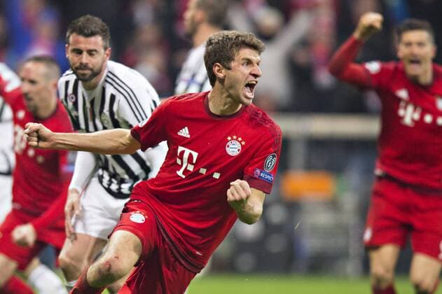 München, 16.03.2016, Allianz Arena Torjubel: Thomas Müller (FCB) FC Bayern München vs. Juventus Turin mm
