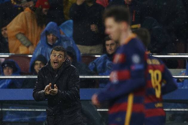 FC Barcelona Barca coach Luis Enrique reacts during a Champions League round 16 match held at Camp Nou stadium in Barcelona, Catalonia, Spain, 16 March 2016. BARCELONA VS ARSENAL !ACHTUNG: NUR REDAKTIONELLE NUTZUNG!  BAR033 20160316-635937668363357134