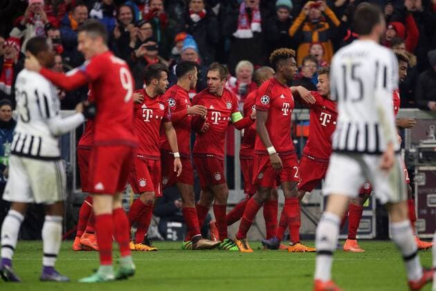 SOCCER - CL, Bayern vs Juventus MUNICH,GERMANY,16.MAR.16 - SOCCER - UEFA Champions League, Round of 16, FC Bayern Muenchen vs Juventus Turin. Image shows the rejoicing of FC Bayern Muenchen. GEPAxpictures xThomasxBachun
