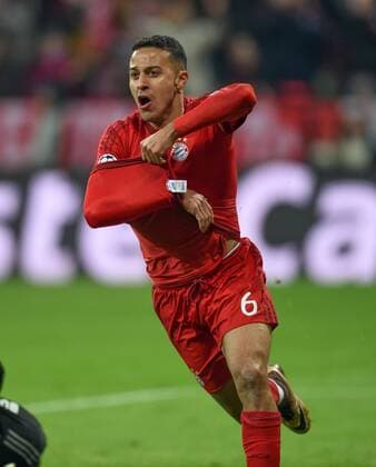 FUSSBALL CHAMPIONS LEAGUE SAISON 2015 2016 ACHTELFINALE RUECKSPIEL FC Bayern Muenchen - Juventus Turin 16.03.2016 Thiago Alcantara (FC Bayern Muenchen) nach seinem Treffer zum 3:2 