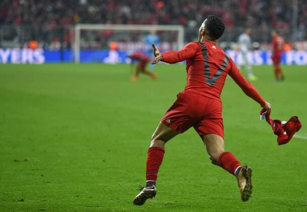 FUSSBALL CHAMPIONS LEAGUE SAISON 2015 2016 ACHTELFINALE RUECKSPIEL FC Bayern Muenchen - Juventus Turin 16.03.2016 Thiago Alcantara (FC Bayern Muenchen) nach seinem Treffer zum 3:2 