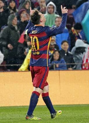 March 16, 2016 - Barcelona, Catalonia, Spain - BARCELONA -march 16- SPAIN: Leo Messi celebration during the match between FC Barcelona Barca and Arsenal FC, corresponding to the second legh of the 1 8 final of the Champions League, played at the Camp Nou Stadium, on march 16, 2016. Uefa Champions League Round of 16: Barcelona vs Arsenal  - ZUMAn230