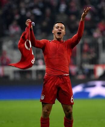 16.03.2016, xjhx, Fussball Champions League, FC Bayern Muenchen - Juventus Turin, emspor, v.l. Thiago Alcantara (FC Bayern Muenchen) Torjubel, Goal celebration, celebrate the goal zum 3:2