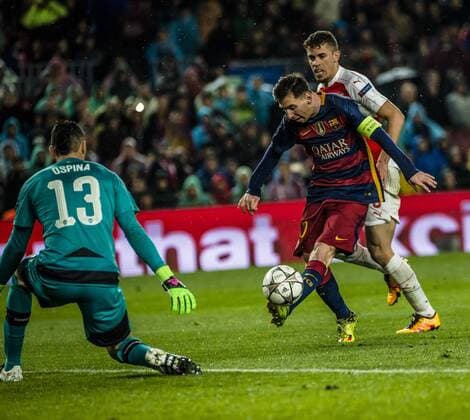 March 16, 2016 - Barcelona, Catalonia, Spain - FC Barcelona Barca forward MESSI scores a goal during the Champions League last sixteen second leg between FC Barcelona and Arsenal FC at the Camp Nou stadium in Barcelona FC Barcelona seals progression to CL quarter-finals - ZUMAo105