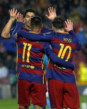 Neymar. Second leg match played between FC Barcelona and Arsenal London. In this picture, Neymar celebrates his goal. xFRANCESCxADELANTADOx 