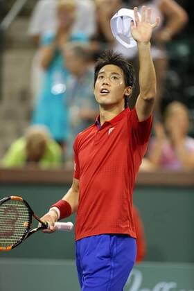 March 16, 2016: Kei Nishikori of Japan celebrates after winning his match against John Isner during the 2016 BNP Paribas Open at Indian Wells Tennis Garden in Indian Wells, California. TENNIS 2016: BNP Paribas Open MAR 16 - ZUMAcb8_