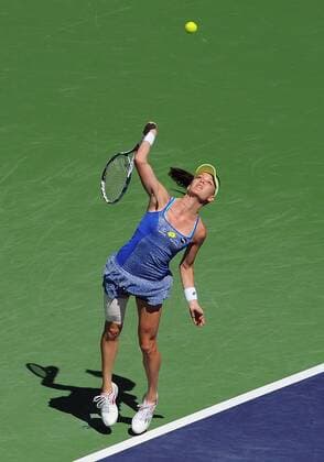 16 Mar. 2016: Agnieszka Radwanska (POL) serving during a quarterfinals match against Petra Kvitova (CZE) during the BNP Paribas Open played at the Indian Wells Tennis Garden in Indian Wells, CA. (Photo By John Cordes Icon Sportswire) TENNIS: MAR 16 BNP Paribas Open Icon506160316006 EDITORIAL USE ONLY