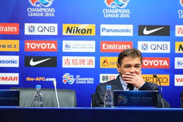 GUANGZHOU, CHINA - MARCH 16: (CHINA OUT) Mihailo Petrovic, head coach of Urawa Red Diamonds, attends a press conference PK Pressekonferenz after the AFC Champions League Group H match between Guangzhou Evergrande and Urawa Red Diamonds on March 16, 2016 in Guangzhou, China.  CFP481257682 