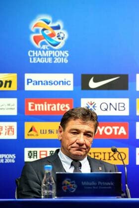 GUANGZHOU, CHINA - MARCH 16: (CHINA OUT) Mihailo Petrovic, head coach of Urawa Red Diamonds, attends a press conference PK Pressekonferenz after the AFC Champions League Group H match between Guangzhou Evergrande and Urawa Red Diamonds on March 16, 2016 in Guangzhou, China.  CFP481257683 