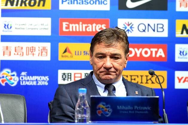 GUANGZHOU, CHINA - MARCH 16: (CHINA OUT) Mihailo Petrovic, head coach of Urawa Red Diamonds, attends a press conference PK Pressekonferenz after the AFC Champions League Group H match between Guangzhou Evergrande and Urawa Red Diamonds on March 16, 2016 in Guangzhou, China.  CFP481257684 
