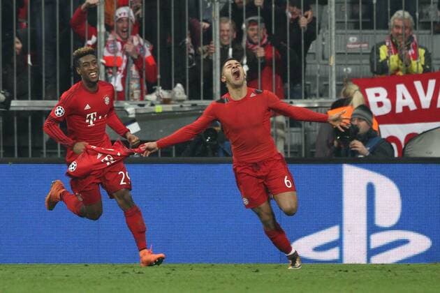 March 16, 2016 - Munich, Germany - Bayern Monaco midfielder Thiago Alcantara (6) celebrates after scoring his goal during the Uefa Champions League Round of 16 football match BAYERN MUNICH - JUVENTUS on 16 03 16 at the Allianz Arena in Munich, Germany. Copyright 2016 Uefa Champions League Round of 16: BAYERN MUNICH vs JUVENTUS  - ZUMAn230