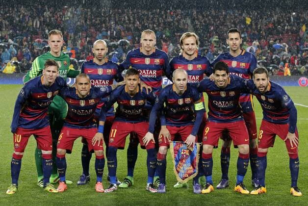 March 16, 2016 - Barcelona, Catalonia, Spain - BARCELONA -march 16- SPAIN: FC Barcelona Barca team during the match between FC Barcelona and Arsenal FC, corresponding to the second legh of the 1 8 final of the Champions League, played at the Camp Nou Stadium, on march 16, 2016. Uefa Champions League Round of 16: Barcelona vs Arsenal  - ZUMAn230