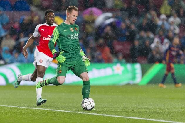 SPAIN - 16th Mar: Marc-Andre Ter Stegen during the UEFA Champions League round of 16, second Leg match between FC Barcelona Barca - Arsenal FC, played at Camp Nou Stadium on 16th Mar 2016 in Barcelona, Spain. (Credit: Mikel Trigueros Urbanandsport Cordon Press)  xMikelxTriguerosx xSPAINx-xFCxBarcelonax-xArsenalxFCx-xChampionsxLeaguex-x2015 16x