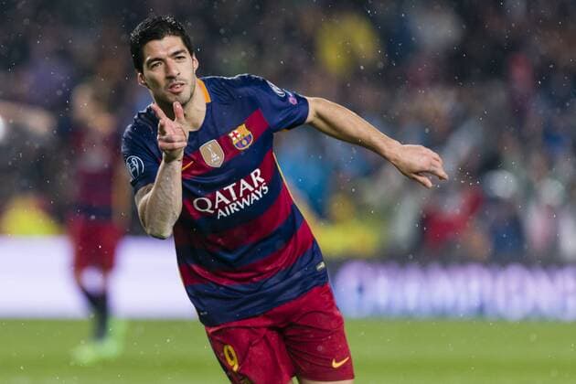 SPAIN - 16th Mar: Luis Suarez celebrates scoring the goal during the UEFA Champions League round of 16, second Leg match between FC Barcelona Barca - Arsenal FC, played at Camp Nou Stadium on 16th Mar 2016 in Barcelona, Spain. (Credit: Mikel Trigueros Urbanandsport Cordon Press)  xMikelxTriguerosx xSPAINx-xFCxBarcelonax-xArsenalxFCx-xChampionsxLeaguex-x2015 16x