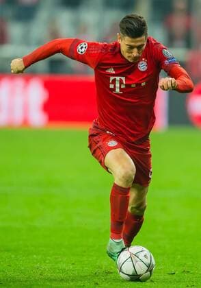 Mittwoch 16.03.2016, CL, UEFA Champions League, Saison 2015 2016, Achtelfinale Rueckspiel in Muenchen, FC Bayern Muenchen - Juventus Turin, 4:2, Robert Lewandowski (FC Bayern 9) DeFodi507