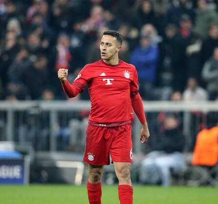 München, Fussball, Herren, UEFA Champions League, Saison 2015 2016, Achtelfinale FC Bayern München - Juventus Turin, 16.03.2016, Allianzarena München, Thiago , FC Bayern München , Torjubel