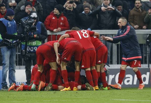 Torjubel 4:2 München durch Thiago (Bayern) . FC Bayern München-Juventus Turin . München, GER, 16.03.2016, Achtelfinale Rückspiel, Fussball-Champions League 2015-2016 .