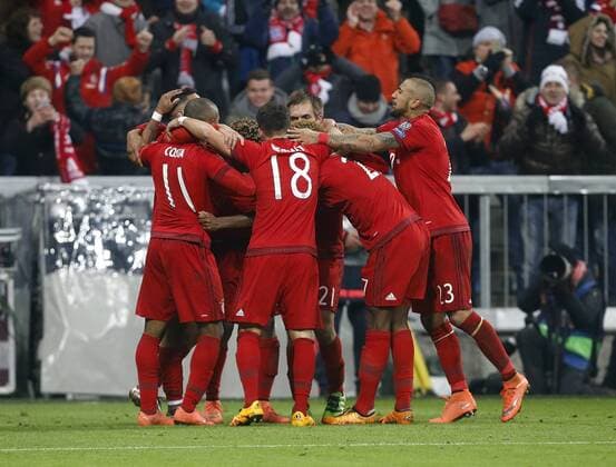 Tporjubel 4:2 München, durch Kingsley Coman (Bayern) . FC Bayern München-Juventus Turin . München, GER, 16.03.2016, Achtelfinale Rückspiel, Fussball-Champions League 2015-2016 .