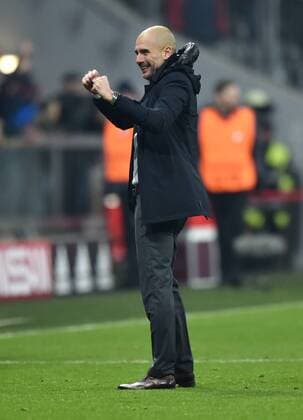 16.03.2016, Fussball, Saison 2015 2016, Champions League, Achtelfinale, FC Bayern Muenchen - Juventus Turin 4:2 n.V., Jubel Trainer Pep Guardiola (Bayern Muenchen)