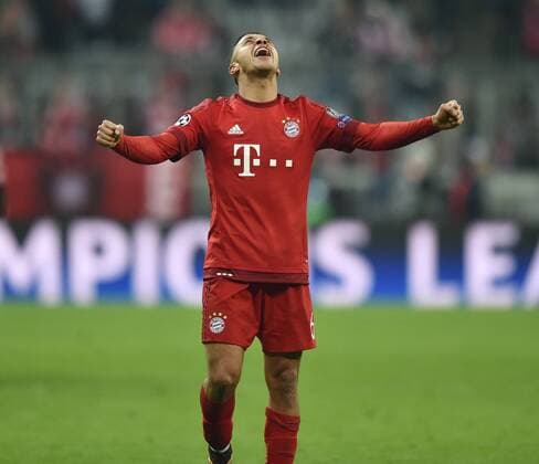 16.03.2016, Fussball, Saison 2015 2016, Champions League, Achtelfinale, FC Bayern Muenchen - Juventus Turin 4:2 n.V., Jubel Thiago Alcantara (Bayern Muenchen)