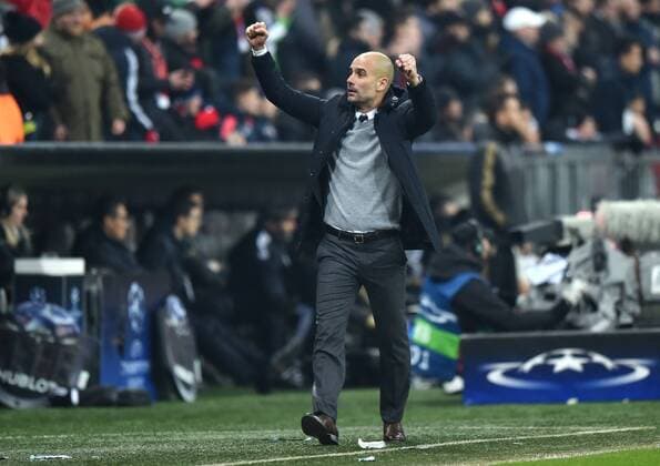 16.03.2016, Fussball, Saison 2015 2016, Champions League, Achtelfinale, FC Bayern Muenchen - Juventus Turin 4:2 n.V., Jubel Trainer Pep Guardiola (Bayern Muenchen)