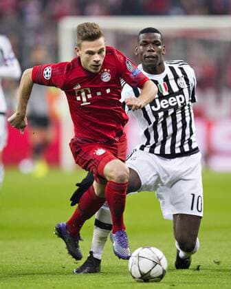 München, 16.03.2016, Allianz Arena Joshua Kimmich (FCB), Paul Pogba (Juve) FC Bayern München vs. Juventus Turin mm