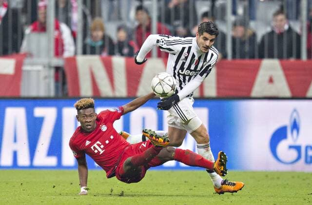 München, 16.03.2016, Allianz Arena David Alaba (FCB), Alvaro Morata (Juve) FC Bayern München vs. Juventus Turin mm