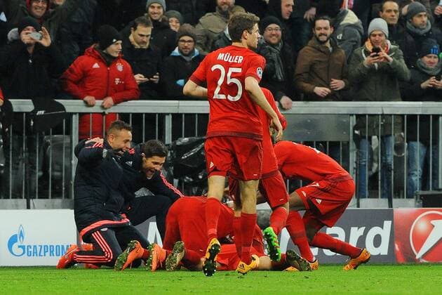 Muenchen Freude nach dem 3:2 durch Thiago Alcantara (FC Bayern Muenchen) , Bayern Muenchen - Juventus Turin, Fussball ,Champions League, Achtelfinale, 16.03.2016 , Copyright: Stuetzle xEibner-Pressefoto ep_wse